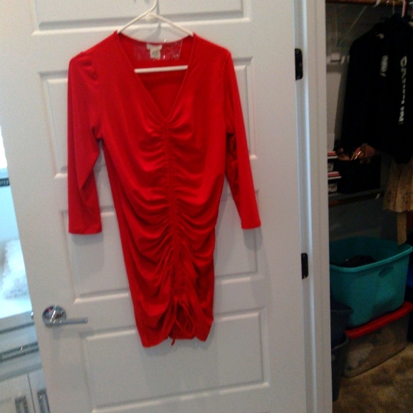 Velette Dresses & Skirts - Velete Rouched  Red Dress